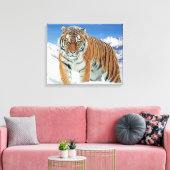 Trendy Tiger Winter Nature Foto Snow Mountains Leinwanddruck (Insitu (Wohnzimmer))