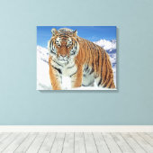 Trendy Tiger Winter Nature Foto Snow Mountains Leinwanddruck (Insitu (Holzboden))