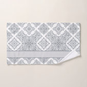 Trendy Tile Print grau und weiß Personalisiert Badhandtuch Set (Handtuch)