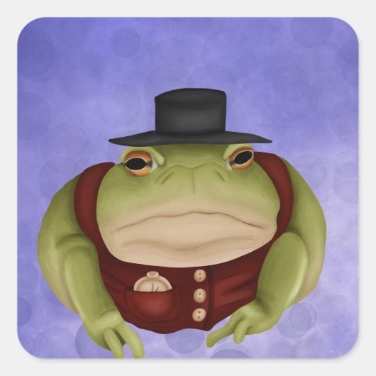 Trendy Toad Quadratischer Aufkleber (Vorderseite)