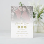 Trendy Transparency Effect Elegant Photo Wedding Save The Date (Stehend Vorderseite)