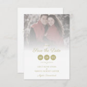 Trendy Transparency Effect Elegant Photo Wedding Save The Date (Vorne/Hinten)