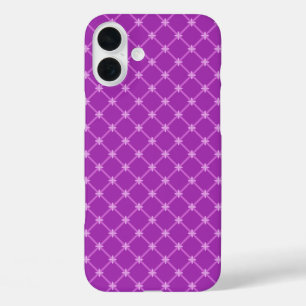 Trendy Traube, Lila Kreuz-Muster iPhone 16 Plus Hülle