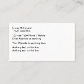Trendy Travel Agent Specialist Business Cards Visitenkarte (Rückseite)