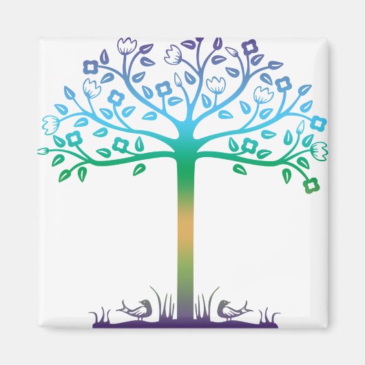 Trendy Tree Design Magnet (Vorne)