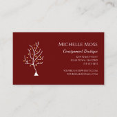 Trendy Tree of Life Unique Red Burgundy Visitenkarte (Vorderseite)