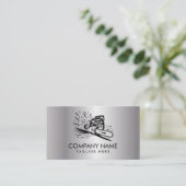 Trendy Tree Trimming & Arborist Services Silver    Visitenkarte (Stehend Vorderseite)