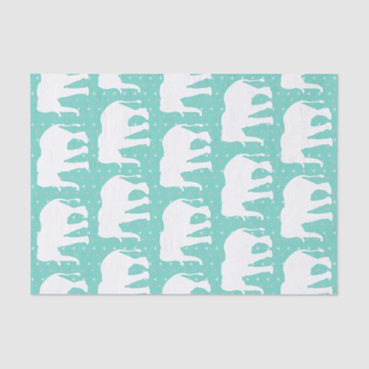 Trendy Triangle Geometric & Boho White Elephants Seidenpapier (Vorderseite)