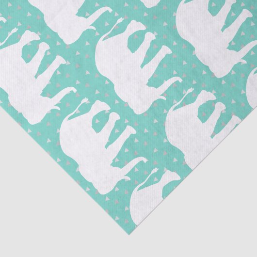 Trendy Triangle Geometric & Boho White Elephants Seidenpapier (Ausschnitt)