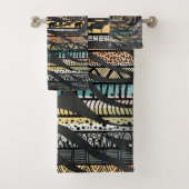 Trendy Tribal African Pattern Zebra Print Badhandtuch Set (Insitu)