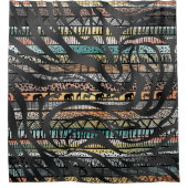 Trendy Tribal African Pattern Zebra Print Duschvorhang (Vorderseite)