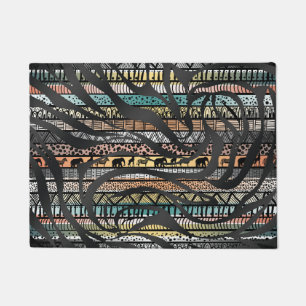 Trendy Tribal African Pattern Zebra Print Fußmatte