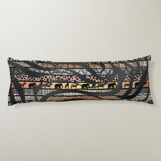 Trendy Tribal African Pattern Zebra Print Seitenschläferkissen (Rückseite)
