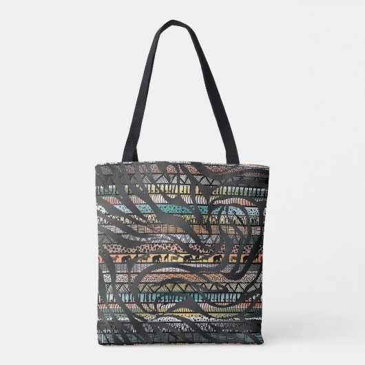 Trendy Tribal African Pattern Zebra Print Tasche (Rückseite)