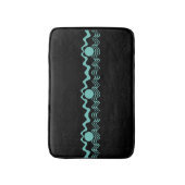 Trendy Tribal Geometric Turquoise and Black Badematte (Vorderseite Vertikal)