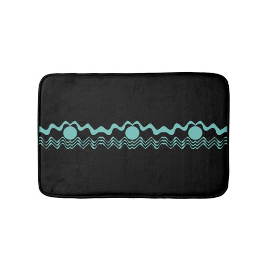 Trendy Tribal Geometric Turquoise and Black Badematte (Vorderseite)