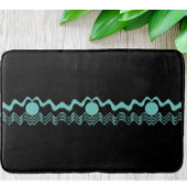 Trendy Tribal Geometric Turquoise and Black Badematte