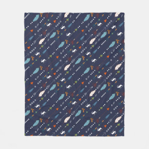 Trendy Tribal Moose & Feathered Arrow Personalisie Fleecedecke