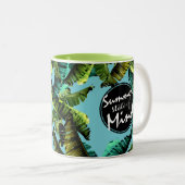 Trendy Tropical Banana Blätter Sommer Staat Zweifarbige Tasse (VorderseiteRechts)