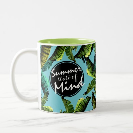 Trendy Tropical Banana Blätter Sommer Staat Zweifarbige Tasse (Links)
