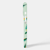 Trendy Tropical Bird Pattern Blau Personalisiert Case-Mate iPhone Hülle (Rückseite / Links)