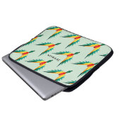 Trendy Tropical Bird Pattern Blau Personalisiert Laptopschutzhülle (Vorne Knopf)