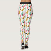 Trendy Tropical Blätter Muster Leggings (Rückseite)