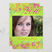 Trendy Tropical Blume Abschlüsse Party Einladung (Vorne/Hinten)