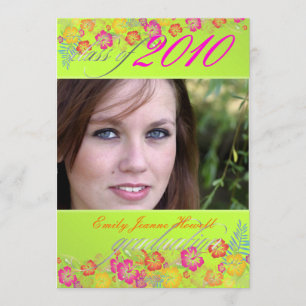 Trendy Tropical Blume Abschlüsse Party Einladung