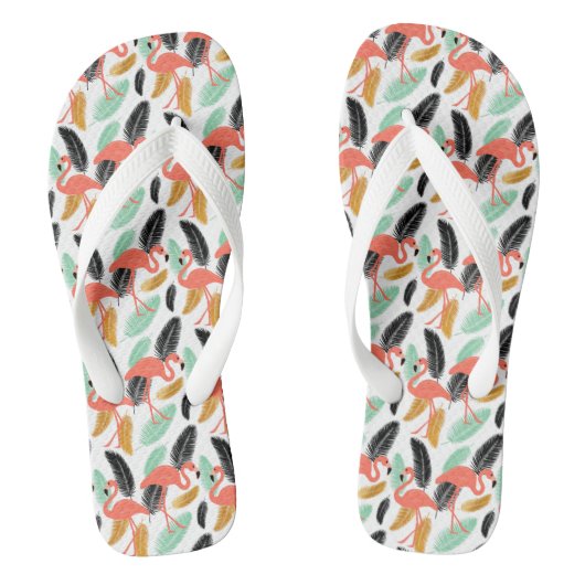 Trendy Tropical Flamingo Muster Flip Flops Badesandalen (Fußbett)