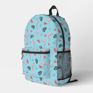 Trendy Tropical Flamingo & Watermelon Muster Bedruckter Rucksack