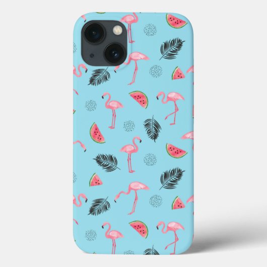 Trendy Tropical Flamingo & Watermelon Muster Case-Mate iPhone Hülle (Rückseite)