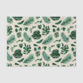 Trendy Tropical Foliage Green Blätter Muster Seidenpapier (Vorderseite)