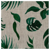 Trendy Tropical Foliage Green Blätter Muster Stoff (Nahaufnahme)