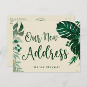 Trendy Tropical hat unsere neue Adresse verschoben Ankündigungspostkarte (Vorne/Hinten)