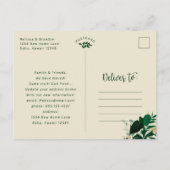 Trendy Tropical hat unsere neue Adresse verschoben Ankündigungspostkarte (Rückseite)