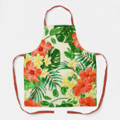 Trendy Tropical Palms und Floral Print Schürze (Vorderseite)
