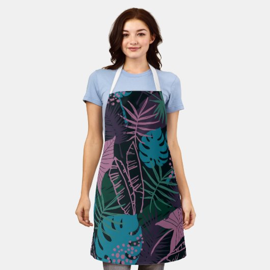 Trendy Tropical Paradise Sommermuster Schürze (Getragen)