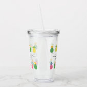 Trendy Tropical Pineaple Bridesmaid Name Acryltrinkbecher (Links)
