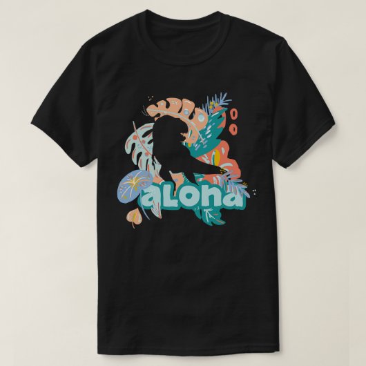Trendy Tropical Thema Niedlich ALOHA DINOSAUR Hawa T-Shirt (Design vorne)