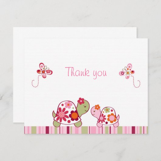 Trendy Tropical Turtle Vielen Dank Hinweis Karten (Vorne/Hinten)