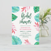 Trendy Tropical Watercolor Brautparty Einladung (Stehend Vorderseite)