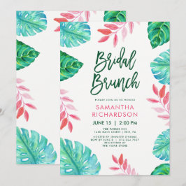 Trendy Tropical Watercolor Bridal Brunch Einladung