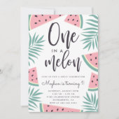 Trendy Tropical Watermelon One In einem Melon Gebu Einladung (Vorderseite)