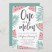 Trendy Tropical Watermelon One In einem Melon Gebu Einladung (Vorne/Hinten)