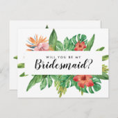 Trendy Tropical werden Sie meine Hochzeit mit mein Einladungspostkarte (Vorne/Hinten)