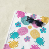 Trendy tropische Ananas farbenfrohe Blätter Strandtuch (Beispiel)