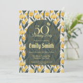 Trendy Tulip Aesthetic Spring Birthday Einladung (Stehend Vorderseite)