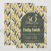 Trendy Tulip Aesthetic Spring Birthday Einladung (Vorne/Hinten)