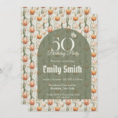 Trendy Tulip Charm 90Th Birthday Einladung (Vorne/Hinten)